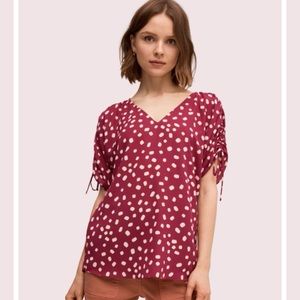 Kate Spade mallow gathered sleeve top